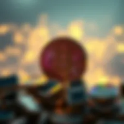 Conceptual representation of cryptocurrency creation