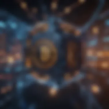Blockchain Technology Abstract An abstract representation of blockchain technology with interconnected nodes symbolizing NFTs.
