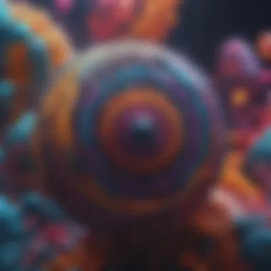Vibrant Generative Art Patterns A digital canvas showcasing vibrant generative art patterns created through algorithms.