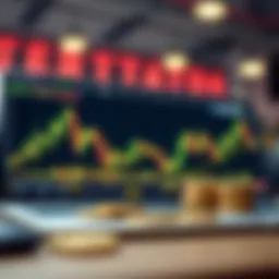 Chart displaying cryptocurrency price movements