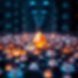 A visual representation of interconnected blockchain networks showcasing interoperability.