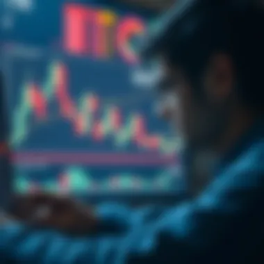 Trader Interpreting Candlestick Data Trader analyzing candlestick data
